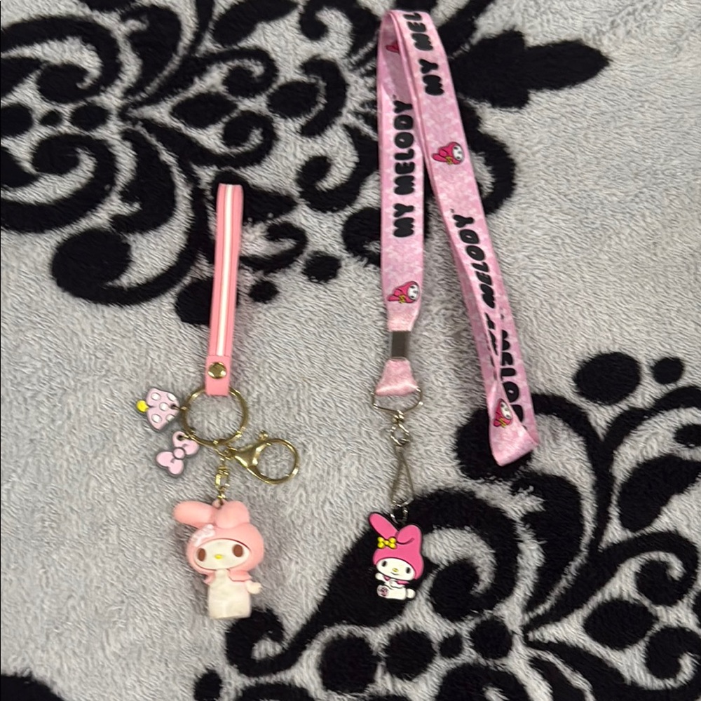 My Melody Keychain and Lanyard Set!